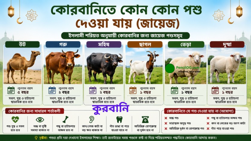 কোন কোন পশু কোরবানি দেওয়া যায় না?